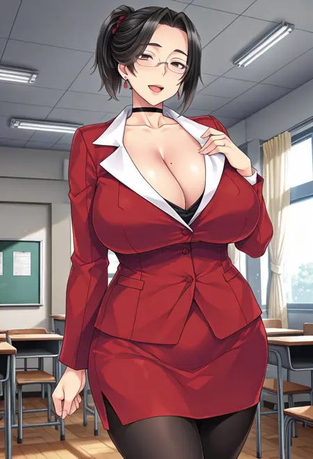 Saeko - Kyonyuu Jukujo Kyoushi Furyou ni Yarareta Arafor Haha to Gakuen no Idol