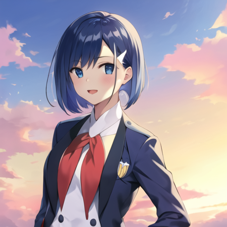 masterpiece, best quality, 1girl, ichigo,  hairclip, uniform, <lora:qqq-ichigo-v1:0.8>