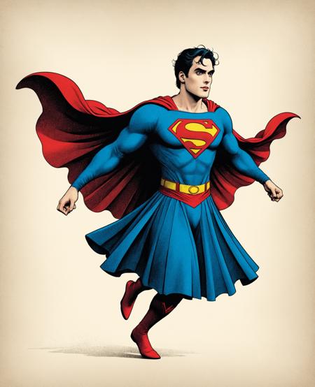 flying superman,
vector, illustration, flat shading, grainy texture, grain
Minimalist vector graphic style illustration,beautiful and dreamy,inspired by Tim Burton's cartoon,
with dance skirt 'tutu'
<lora:grainy-v1:0.7>