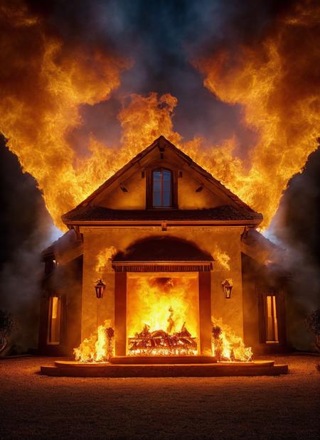 flmngprsn flames, epic burning house, villa, burning, epic  (photo, studio lighting, hard light, sony a7, 50 mm, hyperrealistic, big depth of field, mate skin, pores, wrinkles, concept art, colors, hyperdetailed, hyperrealistic)  <lora:locon_flmngprsn_v1_from_v1_64_32:0.7>