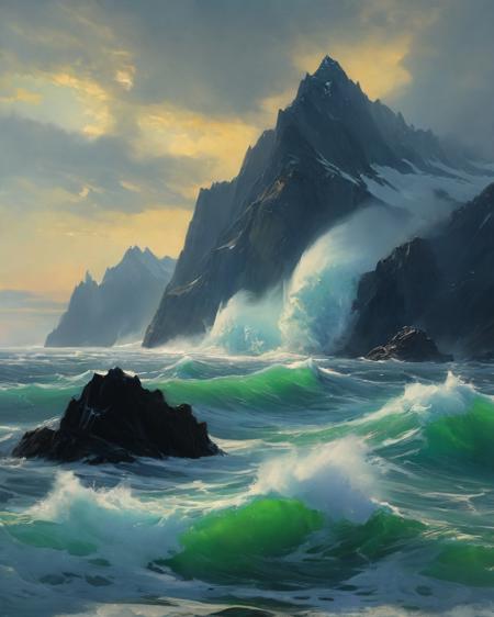 , (epic landscape:1.5),  (style William Bradford (Arctic seascapes) drawing), (style William Bradford (Arctic seascapes) painting),best quality, masterpiece, extremely detailed,  professional  art,  professional painting, an extremely delicate and beautiful, dynamic,  great lighting, perfect shading, professional shading, depth of field,   side soft light, elegant, gorgeous, highly detailed,   full shot, uncropped,   pure genious, absolutely perfect,  highly detailed, breathtaking,
Hiroshi Sugimoto (long-exposure horizons), sea smoke over upwelling, glacier wind katabatic, oil sheen rainbow swirls, green flash diamond effect, deepsea ROV LED illumination,
<lora:tbh102-sdxl:0.3> style of Andreas Achenbach,
<lora:psychedelic_trip:0.5> psychedelic trip,
<lora:- SDXL - vanta-black_contrast_V3.0:0.3>,
<lora:add-detail-xl:1>,
<lora:detailed_notrigger:1>,