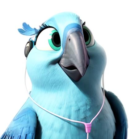 Carla female spix macaw  blue feathers