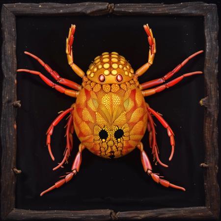 (masterpiece, top quality, best quality, official art, beautiful and aesthetic:1.2), neonpophaeckel, a shrimp and egg sacs, black background (no humans:2) <lora:Neon Pop Haeckel:1.0>