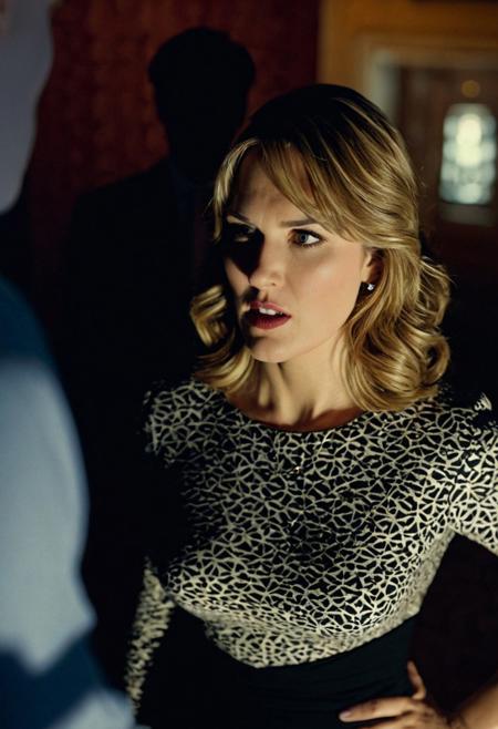 shot from above,50s Film thriller,  full body shot, panoramic view (((mia malkova  and Fiona Bruce angry face talking to Fredrik Ljungberg ,with a shadow on her face casting shadow style cucoloris patterned illumination, shallow depth of field, vignette, highly detailed, high budget, bokeh, cinema scope, moody, epic, gorgeous, film grain, grainy.,digital artwork by  "moebius"