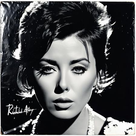 _expressionist portrait. A record sleeve showing a female singer in the style of rick astley", Ethereal Tears of the Night