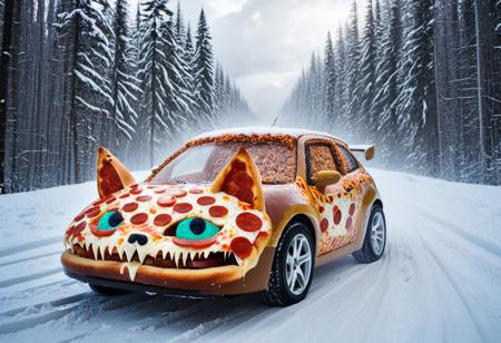 cuteup, cute, cutieup, neko made of pizzasdx, pizzasdx, cat made of pizza, snow, ice, Surreal with macabre undertones, earthy surreal edge,  feline made out of countless pizzas, snow, ice, hyper detail, masterpiece, score_10, randshadscree, anime drawing style, anime movie, driving at high speed,countless galaxy,yellow, kitty made out of coffee, snow, ice, bright blue and yellow energized sport car, score_9, score_8_up, score_7_up, score_6_up, shiny, shiny, cloudy forest, Made of fluffy clouds, clutter, trash, fr0stwrld, snow, ice, pizzasdx