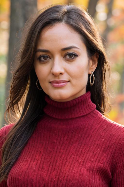 (SFW), (Full body view), (Crystal Clear:1.4), (Extreme Focus:1.4), (DanicaMcKellar), (smile:1.5), (Red turtleneck sweater dress:1.4), walking through a vibrant park during autumn, colorful leaves falling around her, bright sunlight filtering through trees, realistic, detailed, cinematic lighting, gentle breeze, 4k resolution, warm atmosphere, nature, (extremely intricate:1.4), (Realistic Jewelry:1.3), High Detail, Sharp focus, dramatic, soft cinematic light, 8k raw, high res, (hyperrealistic:1.6), (textured skin:1.5), high details, detailed hair, imperfect skin, (skin pores:1.4), (natural skin:1.4),