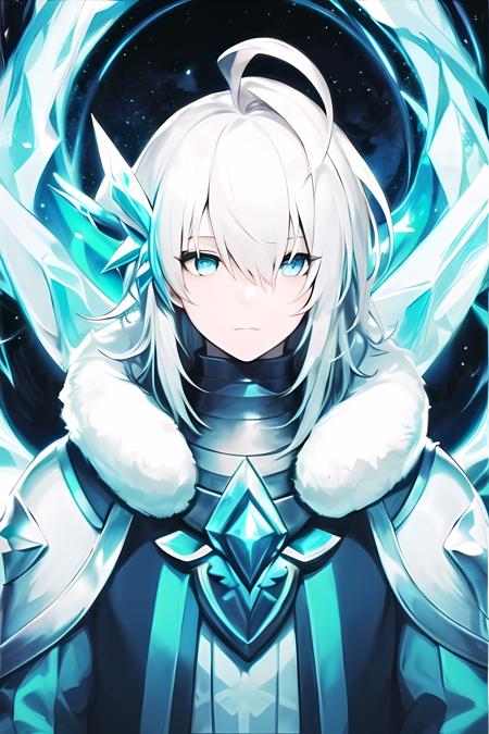 Pavel,White hair,Blue eyes,Ahoge,hair ornament