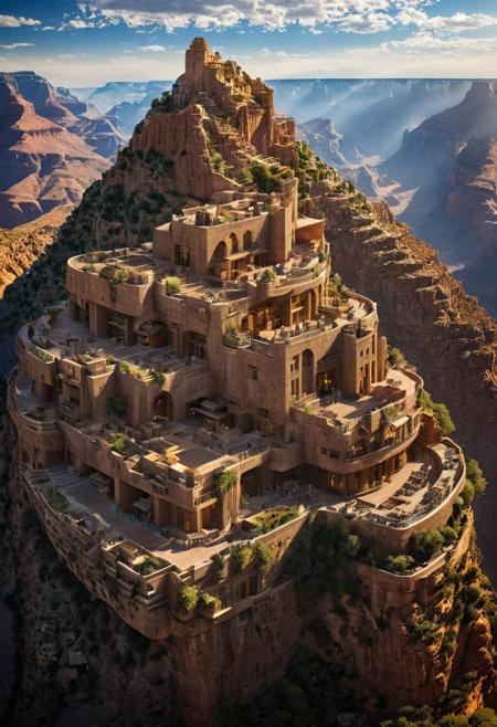 (The colonial city of the future, in the mist-filled Grand Canyon, on an unknown Earth-like planet, 2 moon on sky, Spaceship flight connects colonies, waterfulls:1.3), (Machu Picchu, a mountain settlement, incredibly spectacular:1.2), (Mario Botta:1.3), (avant-garde, future, reality, science fiction, photorealistic), (modern architecture:1.2), 
(Large Files, Ultra Realistic, 8K, 16k, FHD, HD, VFX, Perfect, Photography, composition, Architecture Sales Photography, Architecture Competition, Ultra High Resolution, Cinematography, High Resolution Image:1.1), (dramatic lighting, direct sunlight, ray tracing, clear shadow:1.2),  (real landscape:1.1), (blurred background:1.0), (urban background, more_details) ,
ac_neg1, great lighting, clear, hillscastel, extrusionbuilding, vertical