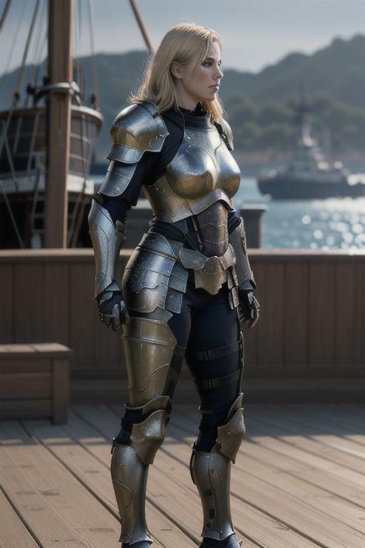 Female Knight in shiny armor ready to fight some pirates | Civitai