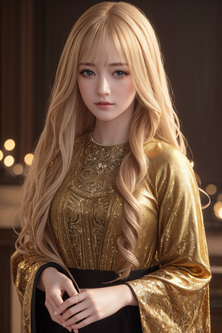 high quality, best quality, photo-realistic, raw-photo, realistic, ultra realistic 8k cg, ultra-detailed, High definition, masterpiece, 1girl, long hair, gold hair, close-up, intricate details, detailed texture, finely detailed,