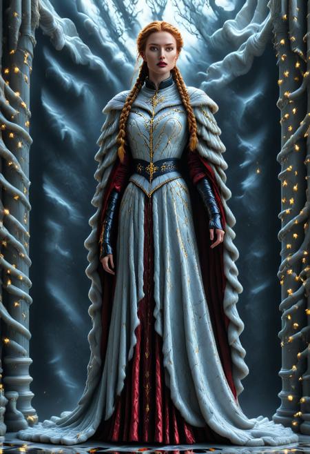nbn-freyja, (marble background:2), indoors, standing, 1woman, solo, long hair, black choker, eyeliner, gorgeous lips, covered breasts, cinematic, best quality, ultra-detailed, very aesthetic, (natural eyes:1.4), freckles, aloof, (masterpiece:1.1), small waist, fitness body, wide hips, 32 years old, golden blond hair, censored, (big stained glass windows:1.4), (marble Victorian dress:1.6), (red ruby clothes:1.6), high end closure, Evil Queen, cinemascope, moody, epic, gorgeous, film grain, natural hands, red elbow gloves, knee boots, dramatic, ritual magic, freyja, auburn hair, braided hair, magic, Viking queen, mythic beauty, feathered cloak, fur, armor, robe, braid, rune jewelry, photorealistic, cinematic, flowers, jewelry, photorealism, cinematic lighting, high fantasy, mythic portraiture, soft background, northern folklore aesthetic, (fully dressed:2), (RAW photo), 4K, best quality, realistic, photorealistic, masterpiece, extremely detailed, an extremely delicate and beautiful, dynamic, realistic anatomy, candle lighting, perfect shading, professional shading, depth of field,  perfect skin, gentle, highly detailed, breathtaking, clear skin, (marble clothes:2.6), 1girl, solo, braid, long hair, wide sleeves, hat, outdoors, hair over shoulder, brown hair, single braid, sash, brown eyes, long sleeves, (golden:2), (blue:2).