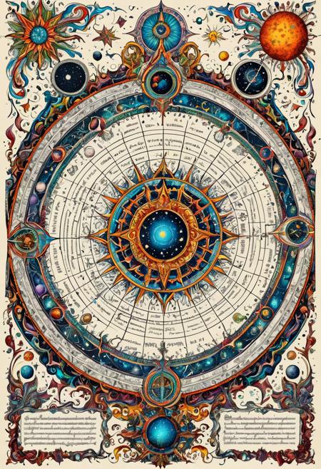Finely detailed vector illustration, astronomical descriptions , ultra realistic quality, ramdom sketches, sprawling scripture, pattern, white background, hyperdetailed, intricately detailed,  triadic colors,fantastical,intricate detail,splash screen,complementary colors, fantasy concept art, 8k resolution, masterpiece, ink on old paper, calligraphy,