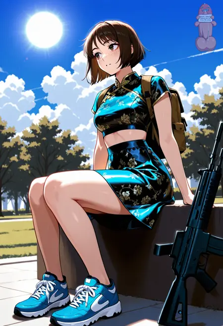 Chinese necktop and skirt