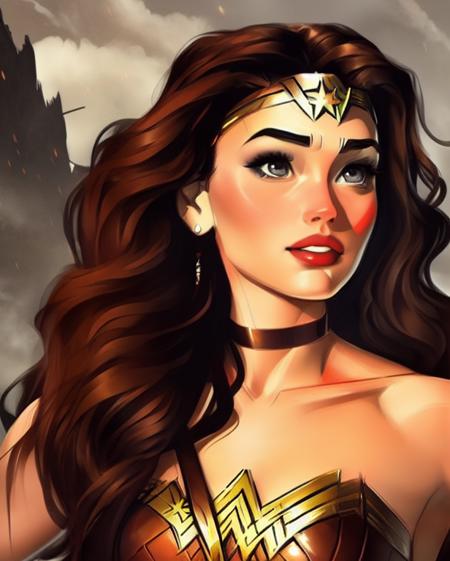 Wonder Woman, drawn perfectly in the style of sda <lora:SDA-style_V15_Reged:0.9>