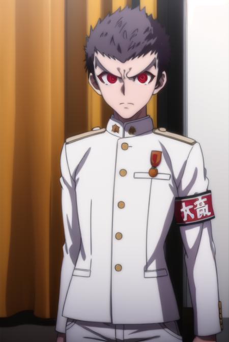 kiyotakaishimaru, <lora:kiyotaka ishimaru s1-lora-nochekaiser:1>,
kiyotaka ishimaru, short hair, bangs, black hair, (red eyes:1.3), male focus, very short hair,
BREAK long sleeves, jacket, pants, uniform, white jacket, armband, pocket, medal,
BREAK outdoors, classroom,
BREAK looking at viewer, (cowboy shot:1.5),
BREAK <lyco:GoodHands-beta2:1>, (masterpiece:1.2), best quality, high resolution, unity 8k wallpaper, (illustration:0.8), (beautiful detailed eyes:1.6), extremely detailed face, perfect lighting, extremely detailed CG, (perfect hands, perfect anatomy),