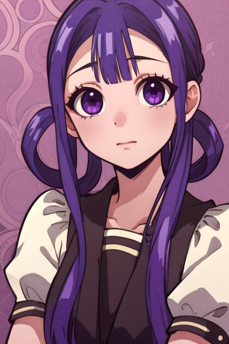aoi_akane purple hair purple eyes long hair hair rings