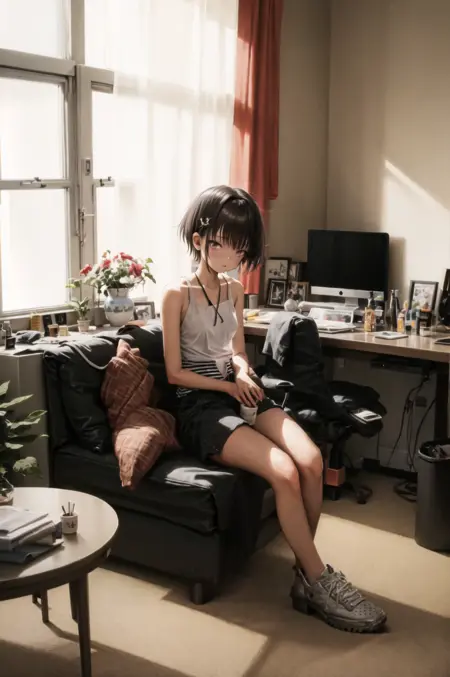 Esthetic Nadegata style (realistic volumetric anime)