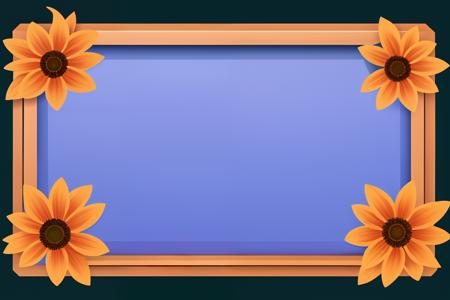 <lora:WoodenMenu_v3:0.75> wooden rectangle with (flowers:1.1), blue background