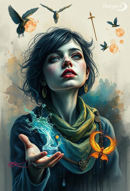 Right When I Returned, photographer, surrealism, portrait
, fantasy, magic, watercolor, ink, acrylic,   emotional turmoil, character expression, digital art, chalk drawings, colorful designs, nostalgic atmospheres