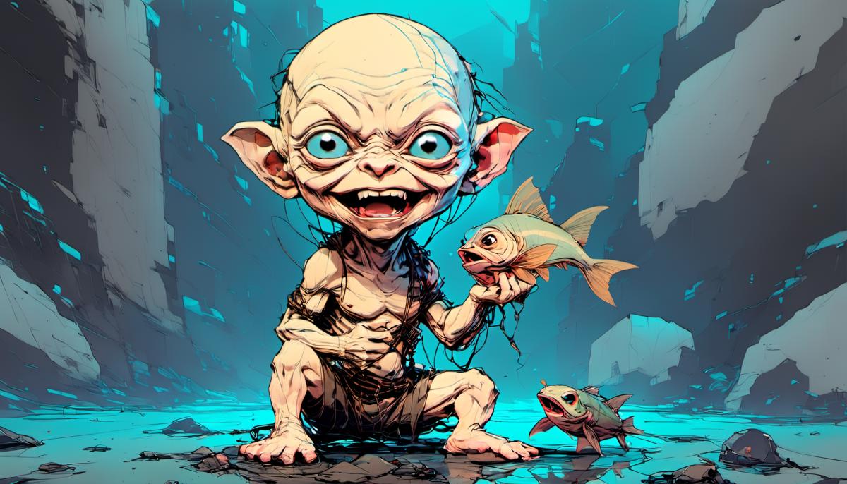 Baby Gollum And His Catch