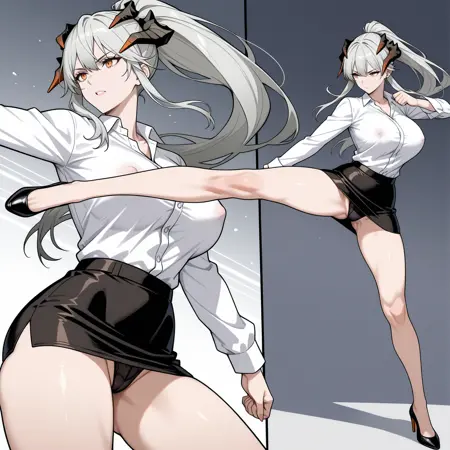 mono kicking heroine crotch