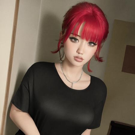 (red hair), black shirt
 <lora:charleygrayyy_V2-10 (2):1>