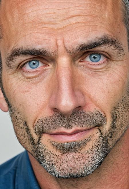 man, male, face shot, 42 years old, looking at viewer, handsome, beautiful, attractive, eyebrow's ring piercing