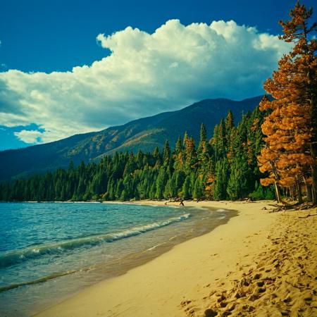 UHD, 4k, ultra detailed, cinematic, a photograph of  <lora:kodachrome xl v1:0.9>
In 1950's a cinematic Kodachrome Technicolor motion picture of a view of a mountain range with a few trees, perfect image, perfect body, perfect anatomy, sharp image, detailed image, Kodak film style, high quality photography, Kodachrome style, Technicolor style, 1950's style, Technicolor Monopack style, 16mm, 8mm, Super 8 movie, 35mm movie style, film color style, cinematic photography style, analog photography style, cinematic film color style, deep color style, different character, different background, different picture, Eastman Kodak style, K-14 process style, Color slide style, film skin tone style, different color, outdoors, sky, day, blue sky, tree, no humans, scenery, nature, forest, mountain, landscape, cloud, water, ocean, beach, horizon, cliff, Kodachrome color style, warm sunset style, epic, beautiful lighting, inpsiring