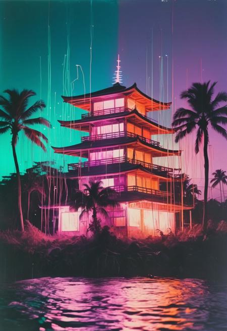 "Neon Archipelago Dreams" - mixed media collision:
Polaroid-style base of densely packed Malé island dissolving into surreal cyberpunk Mt. Fuji. Analog double exposure technique. Januz Miralles painting style:0.4 bleeding through photography.
Tropical buildings morph into neon-lit pagodas. Palm trees become fiber optic networks. Ocean waves transform to flowing data streams. Hidden wizardly figures casting digital spells from windows.
Kodachrome colors meets cyberpunk palette:
- Faded tropical sunsets
- Electric blue water reflections
- Vintage orange film burns
- Purple-pink neon halos
- Emerald matrix code shadows
Textural elements:
- Grainy film noise
- Paint smudges
- Polaroid chemical burns
- Analog glitch effects
- Light leaks merging with neon
((retro futurism)), ((analog meets digital)), ((tropical cyberpunk)), ((magical urbanism)), ((found footage aesthetic))
Shot on vintage Polaroid SX-70. Multiple exposure technique. Lomography color shifts. Professional darkroom manipulation.