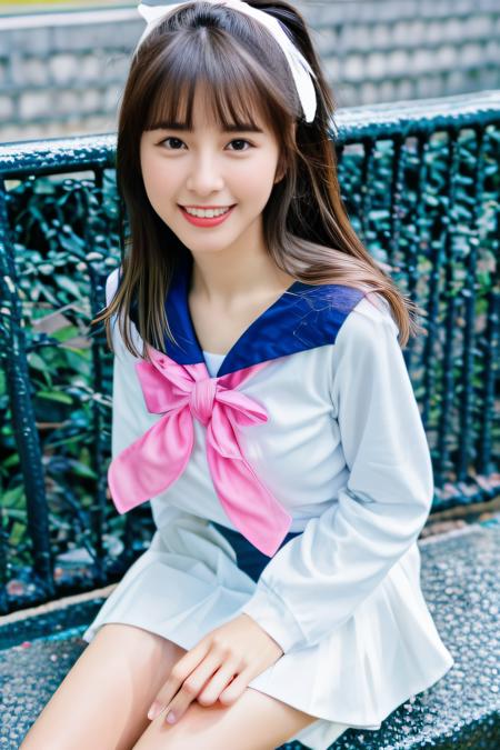 nice hand,perfect hand, <lora:GoodHands-beta2:1>,highres,extremely detailed,beautiful detailed girl,realistic,RAW photo, subject, 8k uhd, dslr, soft lighting, high quality, film grain, Fujifilm XT3,1girl,(Sailor Uniform:1),sitting,medium breasts,From Above,light smile,looking at viewer, 
<lora:qunv2:0.9>, <lora:LCM-LoRA_sd15:1>, <lora:add_detail:0.5>