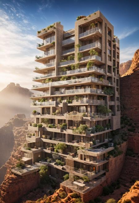 (The colonial city of the future, in the mist-filled Grand Canyon, on an unknown Earth-like planet, 2 moon on sky, Spaceship flight connects colonies:1.3), (Richard Meier:1.2), (Mario Botta:1.3), (avant-garde, future, reality, science fiction, photorealistic), (modern architecture:1.2), 
(Large Files, Ultra Realistic, 8K, 16k, FHD, HD, VFX, Perfect, Photography, composition, Architecture Sales Photography, Architecture Competition, Ultra High Resolution, Cinematography, High Resolution Image:1.1), (dramatic lighting, direct sunlight, ray tracing, clear shadow:1.2),  (real landscape:1.1), (blurred background:1.0), (urban background, more_details) ,
ac_neg1, great lighting, clear, hillscastel, frames