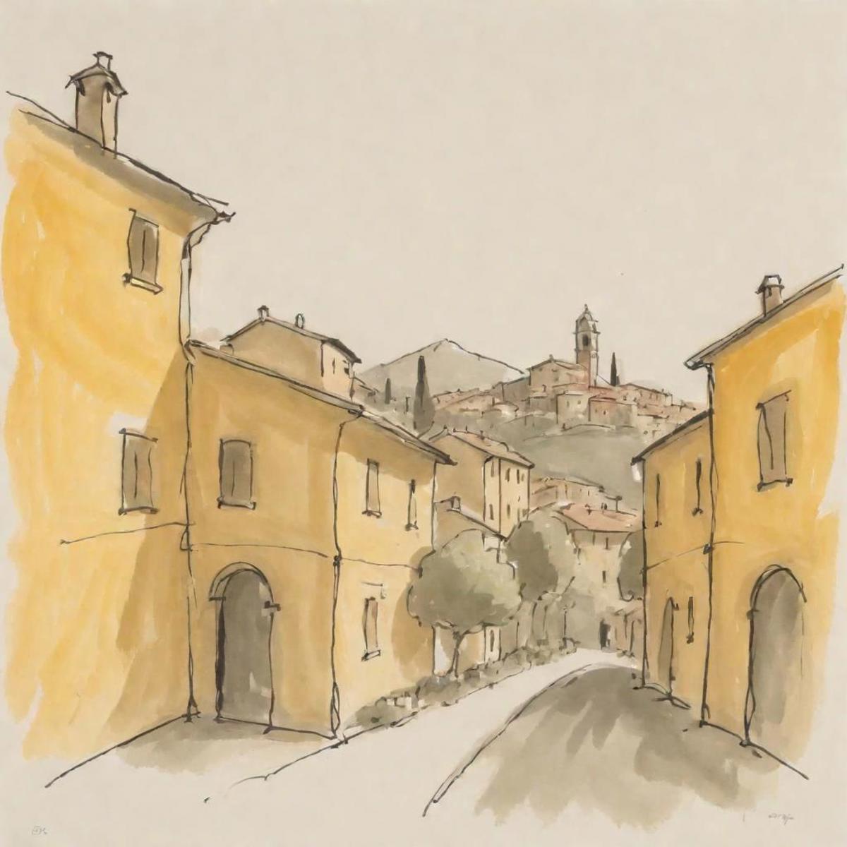 Loose line and wash sketch image by aglietto871