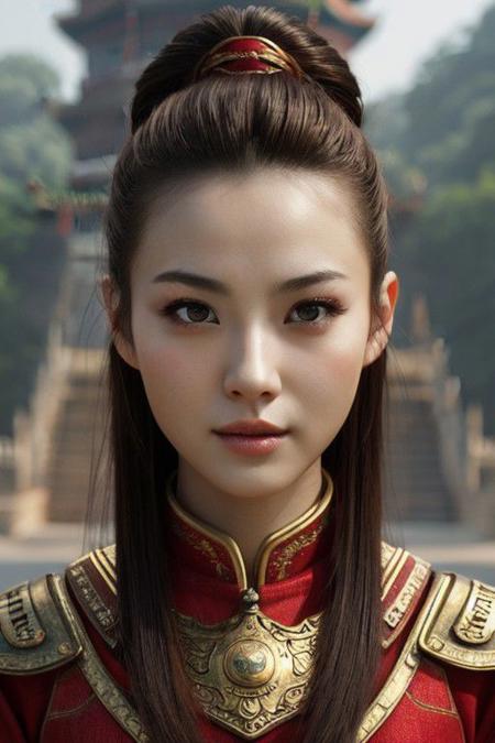 Chineese Warrior   girl  , beatiful  face ,  ,symmetrical eyes, upperbody , 
ultra realistic 8k cg, picture-perfect face, perfect breast ,flawless, clean, masterpiece, professional artwork, famous artwork, cinematic lighting, cinematic ,  random hairstyle generate ,  generate random nationalty