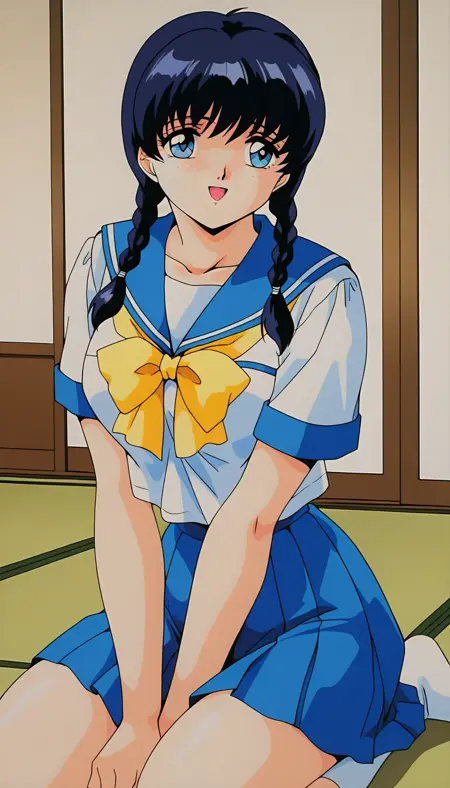 黒髪三つ編みモブ子 illustrious KurokamiMitsuamiMobuko (Injuu Seisen: Twin Angels EP01)