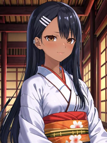 <lora:xl_Nagatoro Hayase-000009:1>,Nagatoro Hayase is a girl with dark skin long black hair and brown eyes,kimono,, best quality, ultra high res,photorealistic