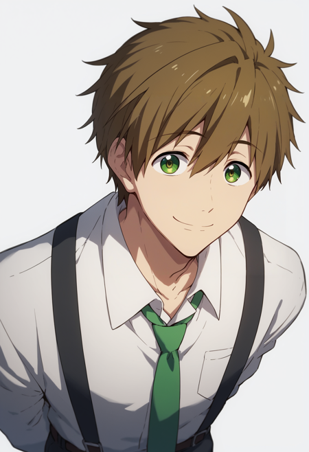 1boy, makototachibana, brown hair, green eyes