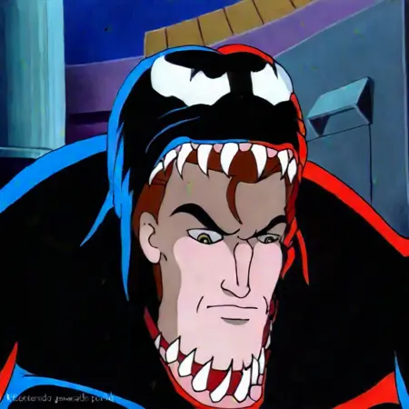 Venom symbiote mouth shows eddie brock face(TAS) v2