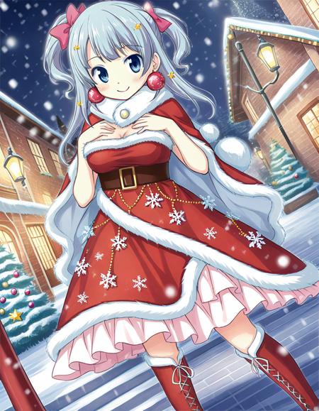 minami rena school uniform bikini swimsuit winter clothes santa costume glitch hair glitch