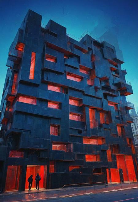 by Dom Qwek and Denys Lasdun,  (magnificent , Abstract Expressionism but extremely beautiful:1.4), (intricate details, masterpiece, best quality:1.4) ,
Cyberpunk style scenery, neon, dystopian, futuristic, digital, vibrant, detailed, high contrast, reminiscent of cyberpunk genre, , looking at viewer, dynamic pose, red and dark blue hue
<lora:add-detail-xl:1> <lora:xl_more_art-full_v1:0.5>  <lora:NicolaSamori:0.5> in the style of nicola samori <lora:looking_at_viewer:2>