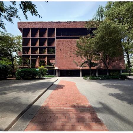 zhuai_pb,  brutalism,brick wall,red brick,lattice facade,public building, building, house, outdoors, day,best quality, realistic, photorealistic,ultra detailed,8K,High quality texture,intricate details,detailed texture,finely detailed,photo of building, 
<lora:Le Corbusier 2.2.7.2_sd1.5-000016:1>