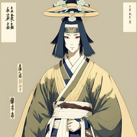 anime A nobody from the Edo Period is dressed as the Shogun (ShogunNobody style:1) <lora:djzShogunNobody:0.8)