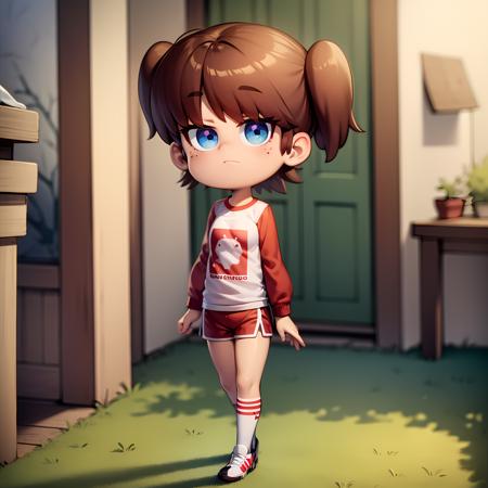 ((masterpiece, best quality)),(complex light), 1girl ,solo, full body, lynn loud, <lora:lynn_loud1-10:0.8>,shirt, shorts, raglan sleeves, chibi, black blue eyes, walking,