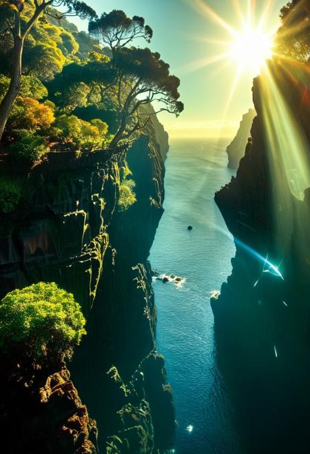 A hyper-realistic image of Ponta do Garajau, Madeira, Portugal. The scene features the rocky coastline with clear waters, showcasing the natural beauty of the Garajau Natural Reserve. In the background, the imposing statue of Cristo Rei stands at the top of a coastal ravine, facing the Atlantic Ocean. The image captures a sunny day with a slight haze, emphasizing the biodiversity and serenity of the area. Ultra-high detail, 8K resolution, and a cinematic perspective. Sunlight casts a warm glow on the rocks and the statue, highlighting the textures and colors of the natural environment
BREAK ()Hyoer Realistic:2.0)Polaroid picture an image of Ultra-realistic New York City under Wakandan rule: ((The towering skyscrapers now adorned with intricate African patterns and gleaming vibranium accents)). The streets are bustling with people in traditional Wakandan attire, while advanced technology seamlessly integrates into everyday life. The Statue of Liberty stands proudly, its torch replaced by a glowing heart-shaped herb symbol. ((In the distance, sleek Wakandan aircraft patrol the skies as citizens from both worlds coexist in harmony.))