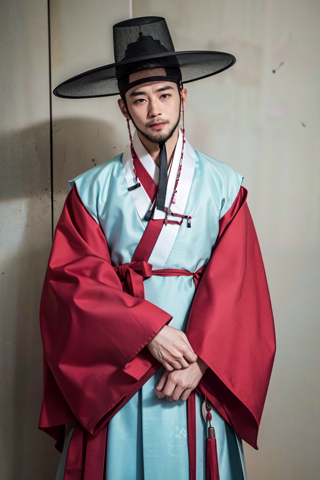 1male, older, hanbok, upper body, hat, korean, very long beard, <lora:hanbok_m_v4-000002:0.6>