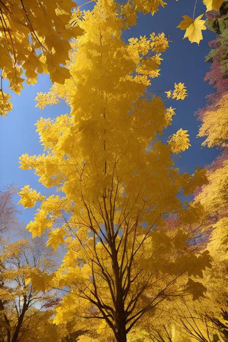 rogowoarboretum beautiful tree with yellow leaves, intricate detail, sunny weather, natural lighting, very sharp <lora:hjrogowoarboretum_v10:0.8>