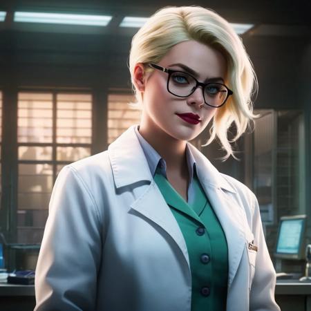 anime artwork of  <lora:Harleen Quinzel:1>
Harleen Quinzel a blonde psychiatrist woman with glasses and a white laboratory coat inside Arkham asylum In Gotham City Universe, anime style, key visual, vibrant, studio anime,  highly detailed