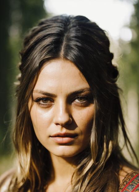 analog style, modelshoot style, A stunning intricate full color portrait of (sks woman:1) as (viking warrior), (barbarian),  epic character composition, by ilya kuvshinov, alessio albi, nina masic, sharp focus, natural lighting, subsurface scattering, f2, 35mm, film grain, <lora:locon_milakunis_v1_from_v1_64_32:1.25>