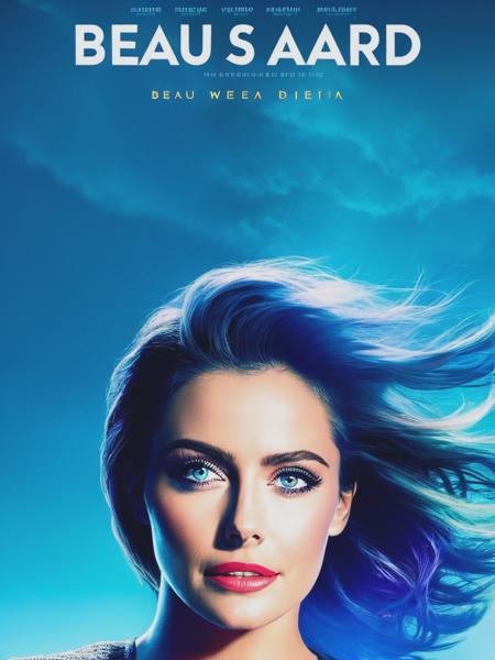 <lyco:MoviePoster:1.0> bright, blue background, Beau is Afraid movie poster