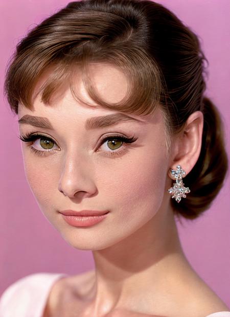 analog style, modelshoot style, portrait of Audrey Hepburn, epic (photo, studio lighting, hard light, sony a7, 50 mm, matte skin, pores, colors, hyperdetailed, hyperrealistic), <lyco:Audrey Hepburn:1.3>